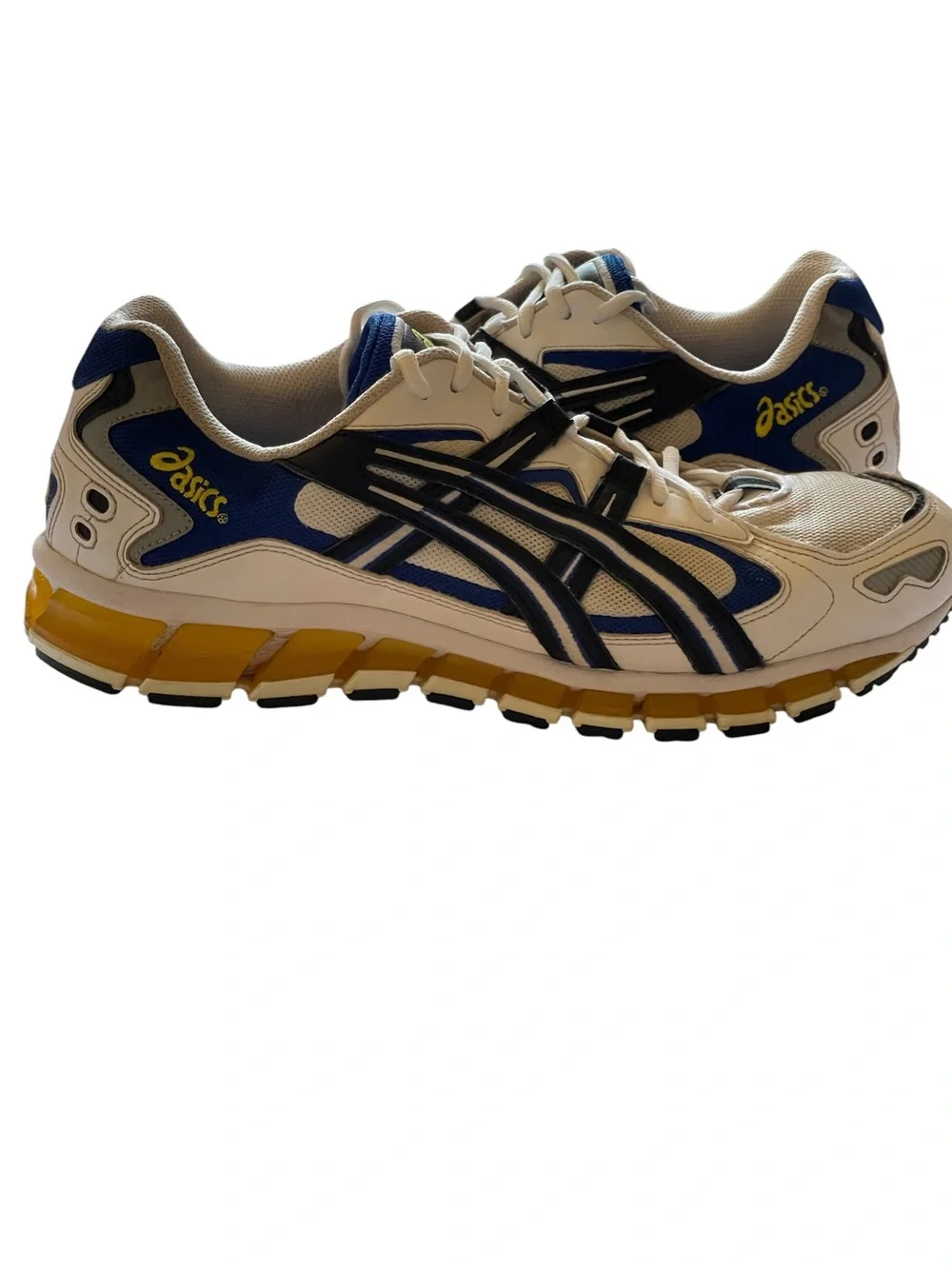 ASICS GEL-KAYANO 5 360 WHITE/BLIE & YELLOW SNEAKERS SZ 12